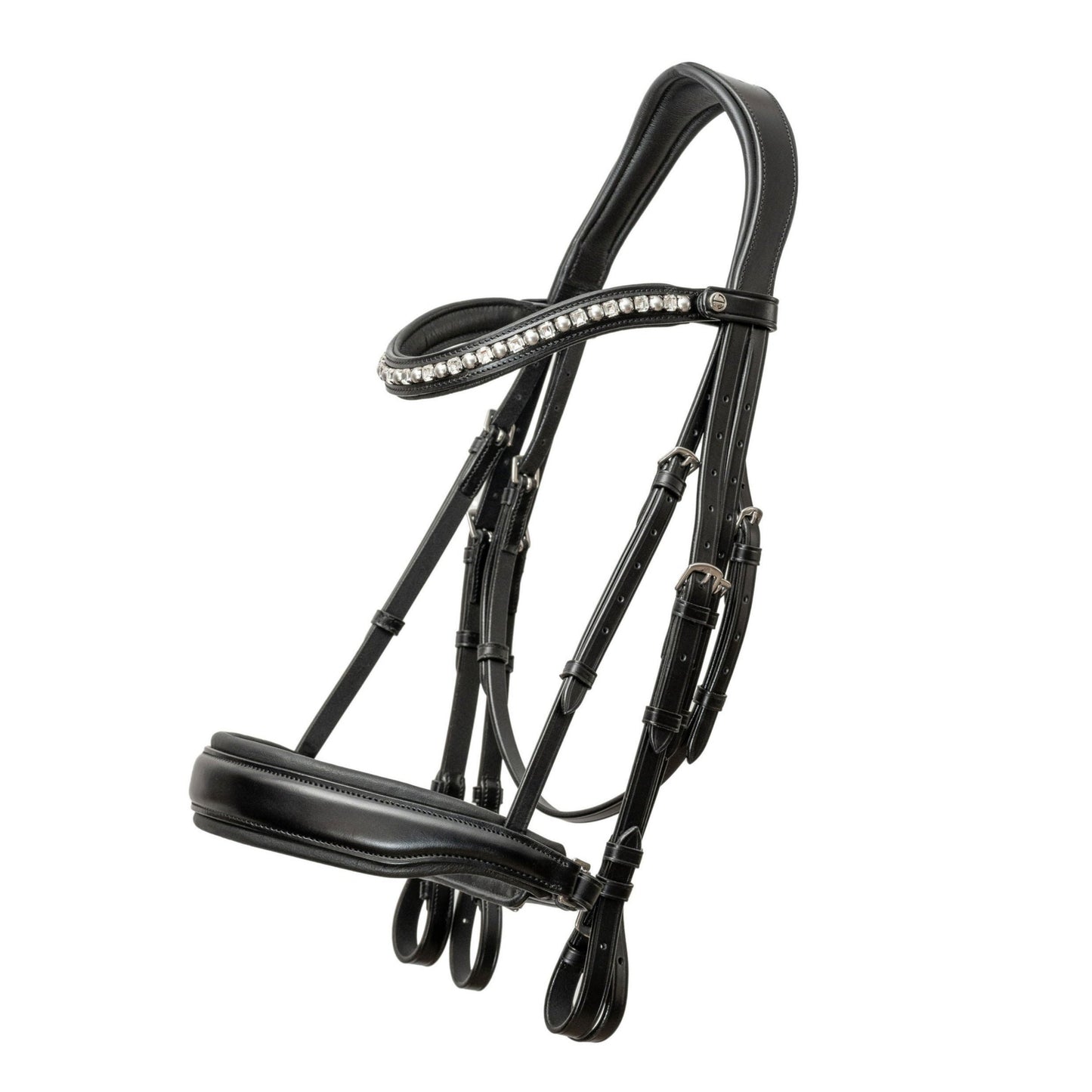 Halter Ego - Brixton Non-Patent Black Leather Double Bridle - UPDATED DESIGN