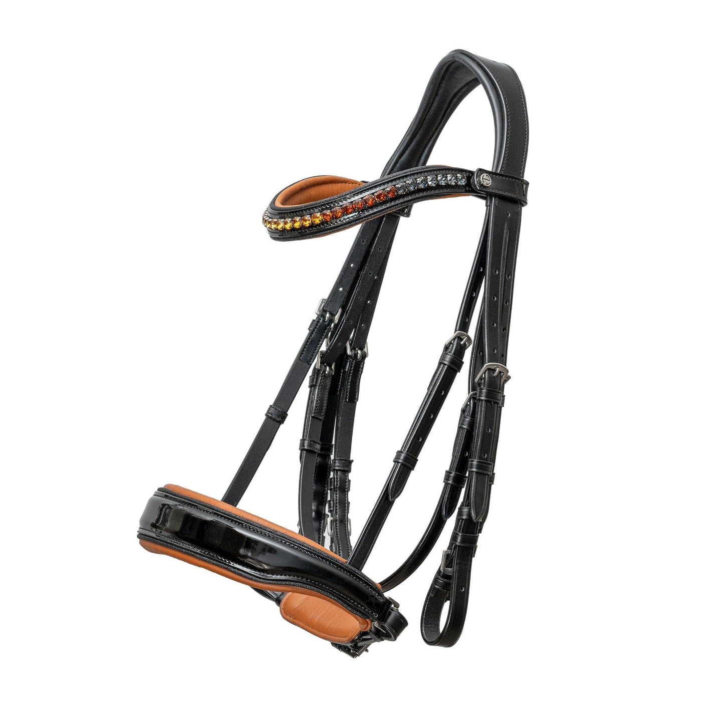 Halter Ego - The Tuscany Black Patent Leather Double Bridle