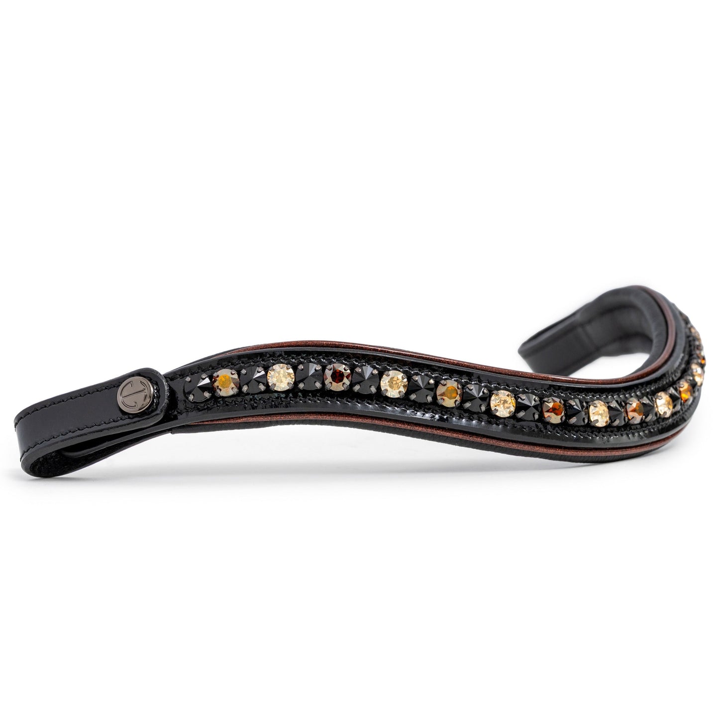 Halter Ego - The Aachen Rolled Black Patent Leather Snaffle Bridle