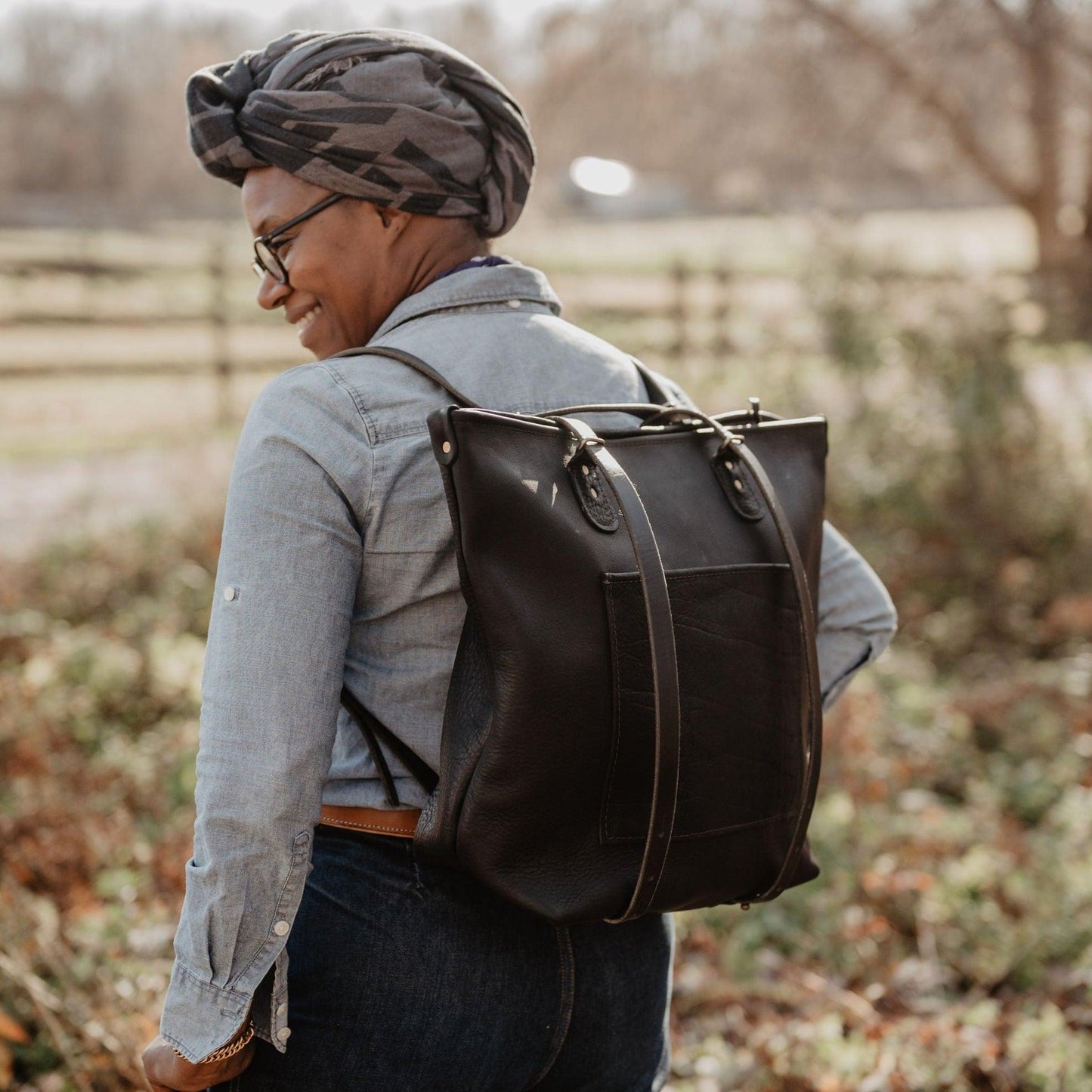 The Local Branch - Leather Crossroads Backpack Tote – USA Made