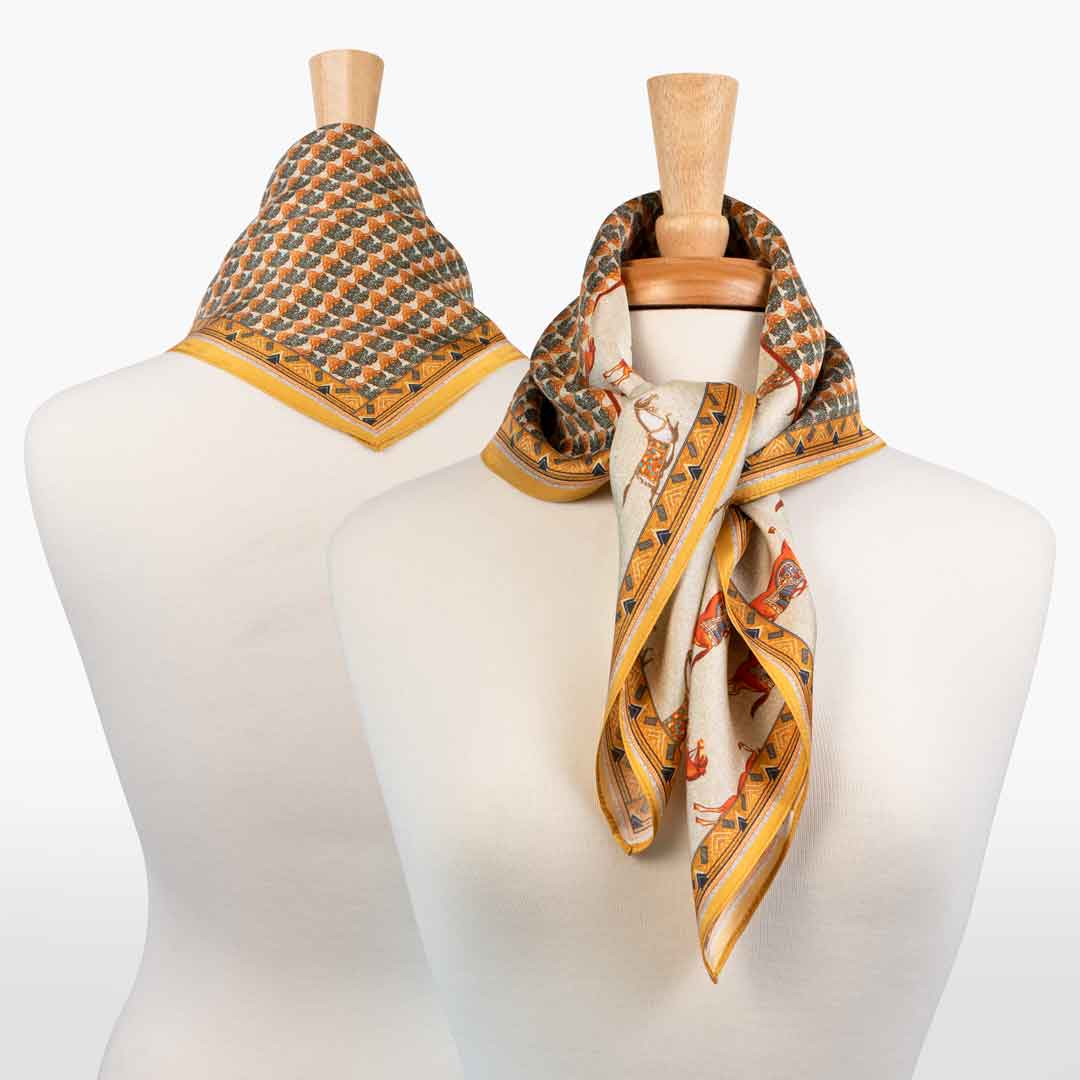 Urban Equestrian Empire - Stylized Equestrian Scarf in Apricot