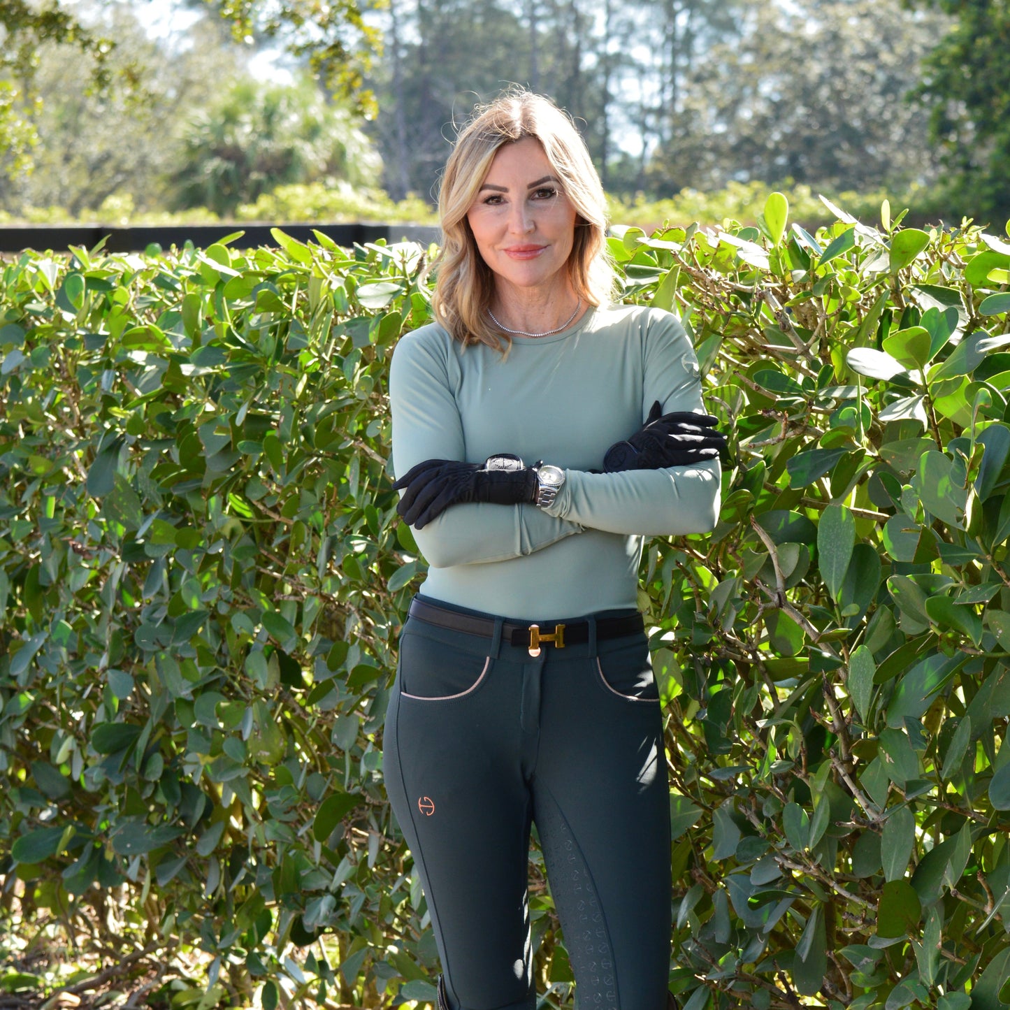 Halter Ego - Evolution Full Seat Breeches - Spruce & Rose Gold