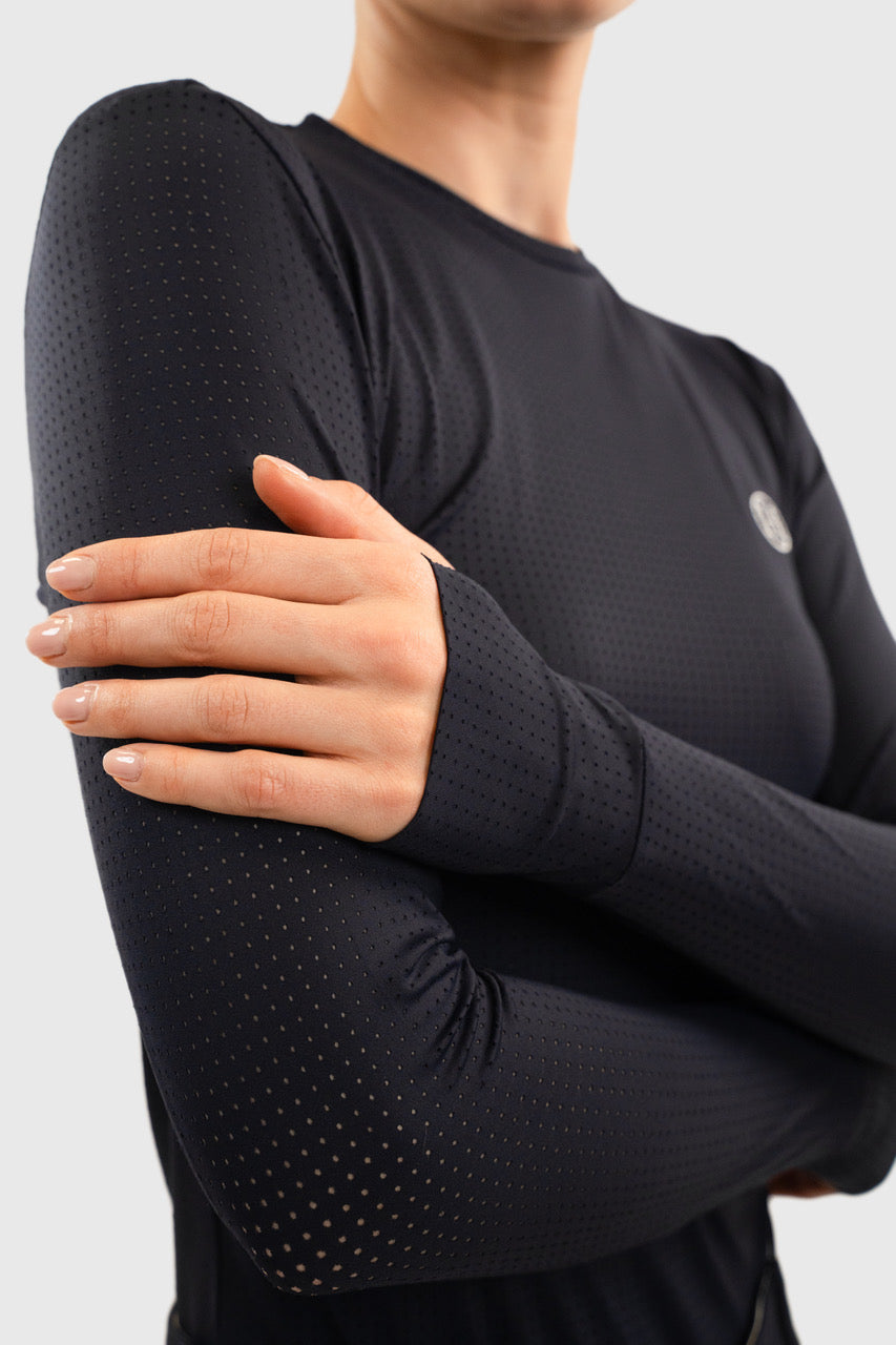 Harcour USA - Bluvea Women's Perforated Long Sleeve Crew Neck