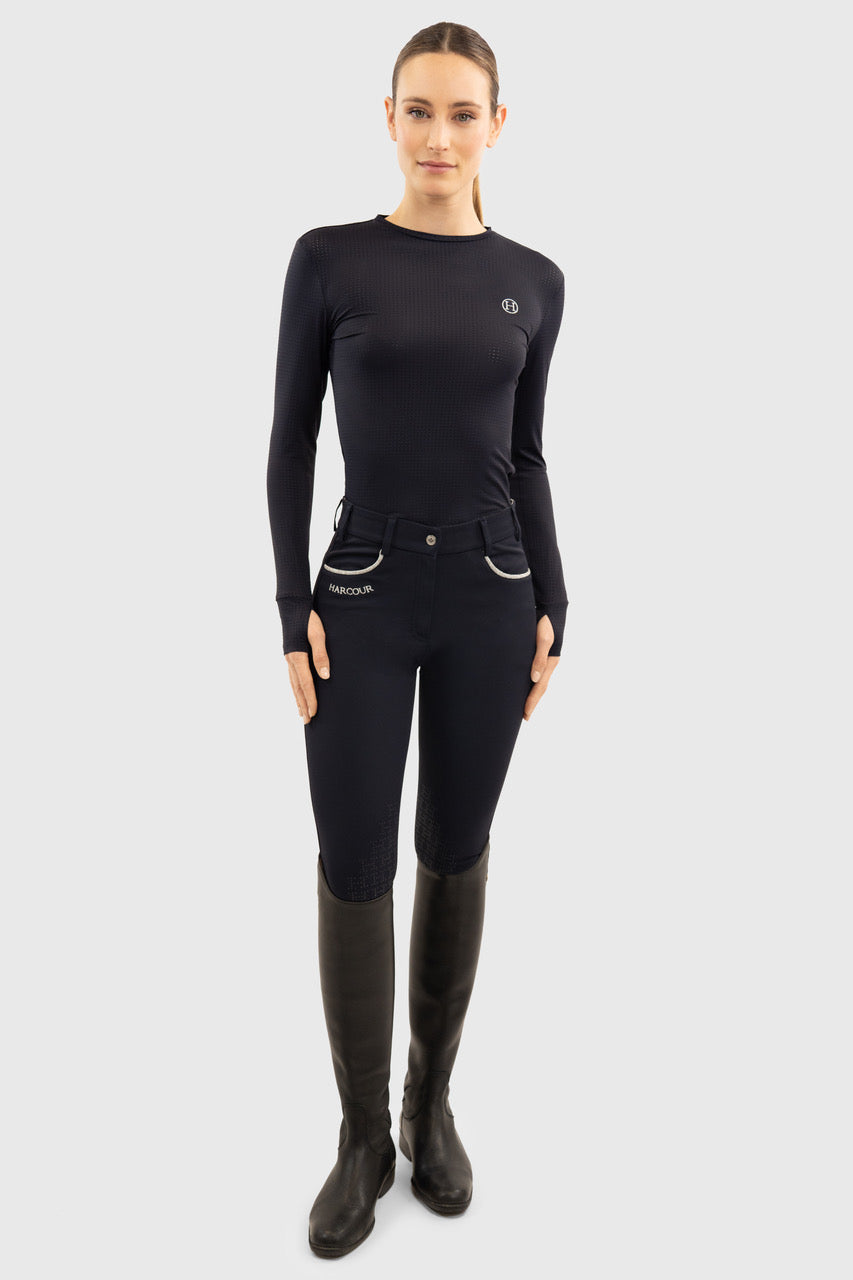 Harcour USA - Bluvea Women's Perforated Long Sleeve Crew Neck