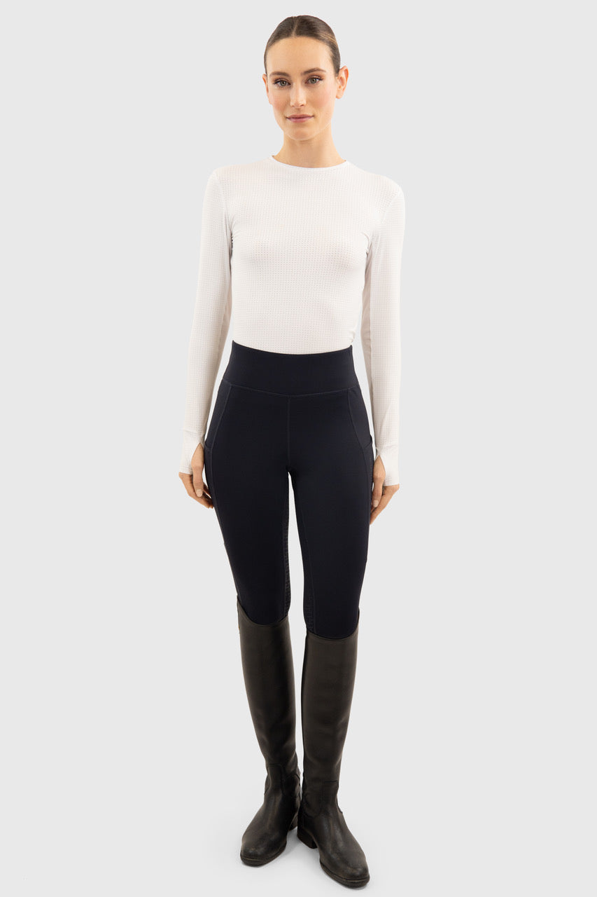 Harcour USA - Bluvea Women's Perforated Long Sleeve Crew Neck