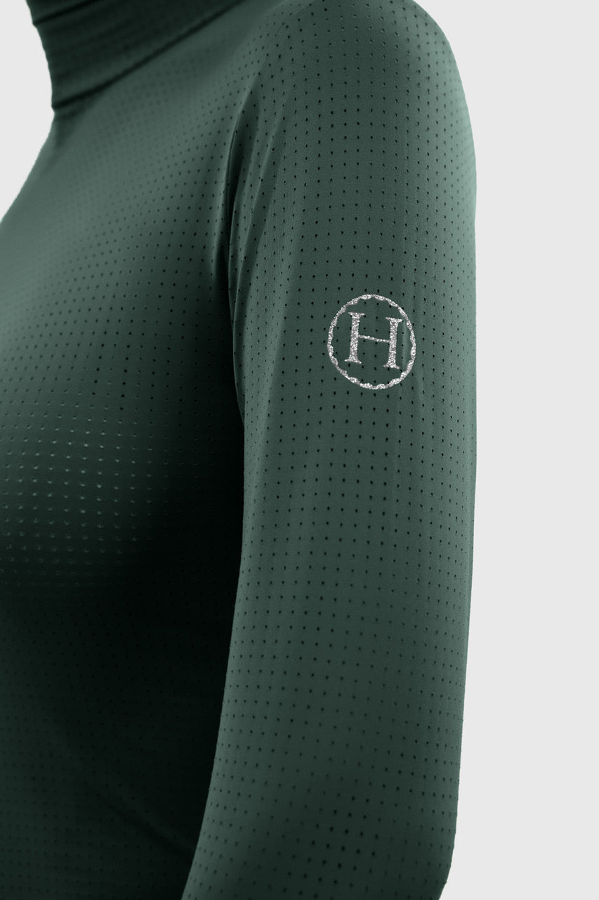 Harcour USA - Venti Women's Mock Neck Perforated Long Sleeve Technical Shirt