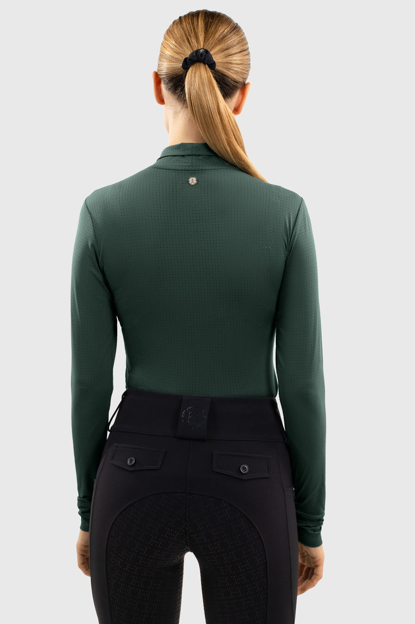 Harcour USA - Venti Women's Mock Neck Perforated Long Sleeve Technical Shirt