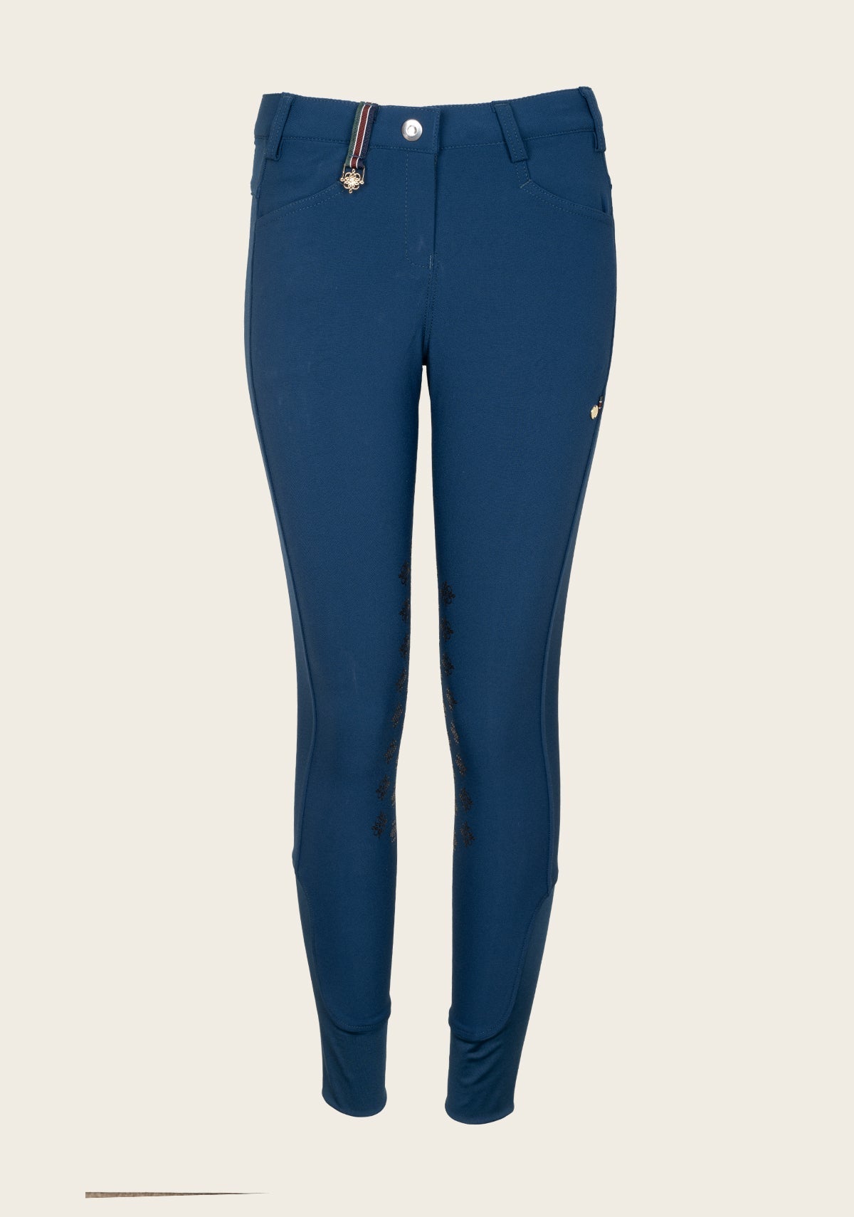 Espoir - Coquet Knee Patch Peacock Blue Bamboo Breeches