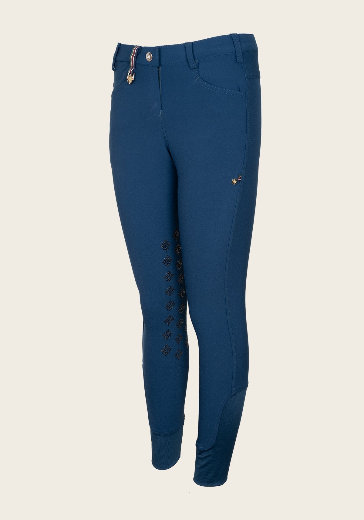 Espoir - Coquet Knee Patch Peacock Blue Bamboo Breeches