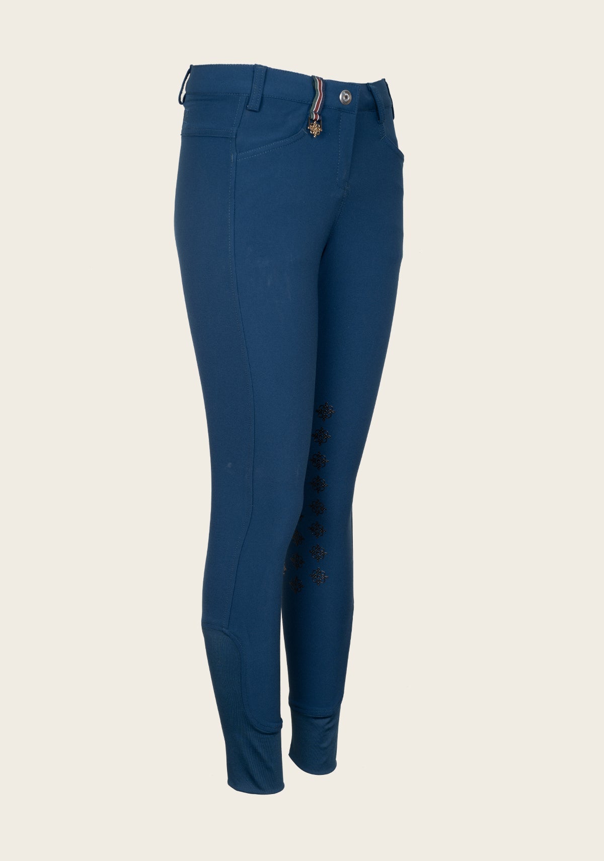 Espoir - Coquet Knee Patch Peacock Blue Bamboo Breeches