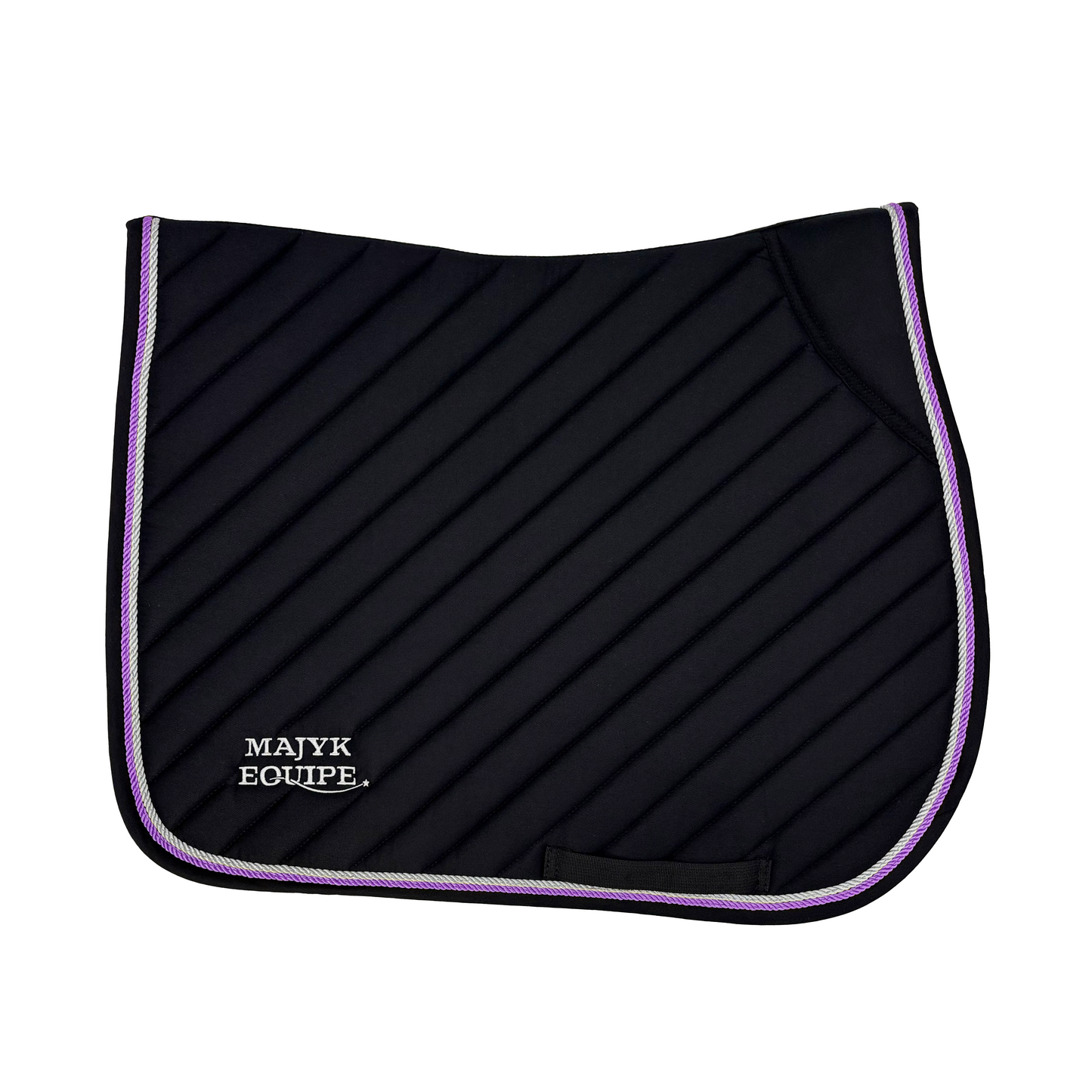 Majyk Equipe - Black Cotton Oblique Euro Saddle Pad