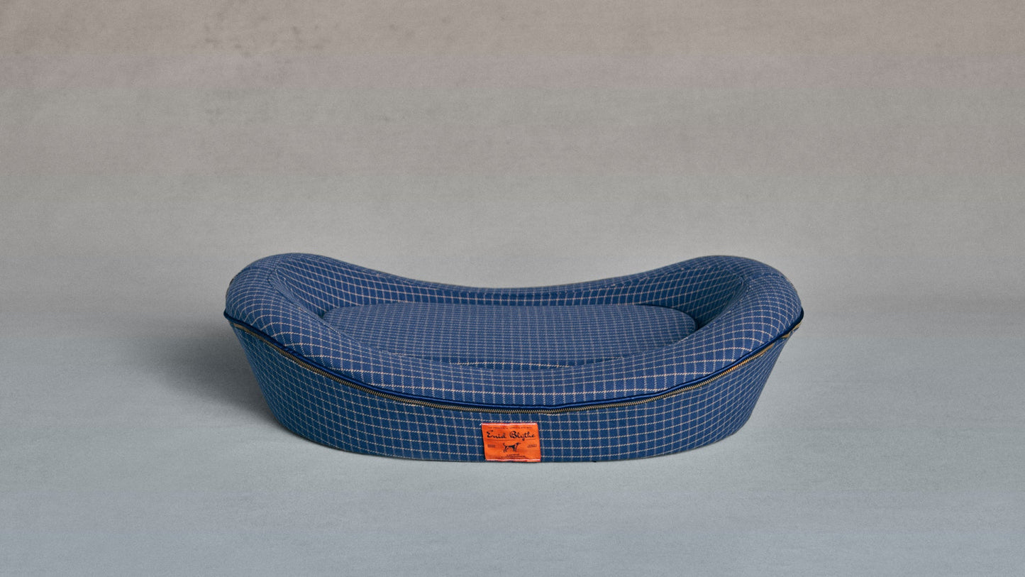 Enid Blythe Timeless Dog Bed in Wren's Blueprint