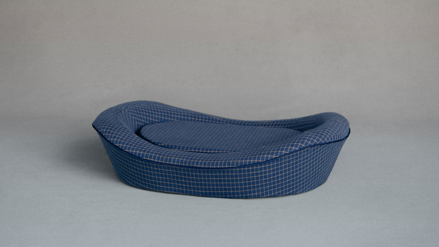 Enid Blythe Timeless Dog Bed in Wren's Blueprint
