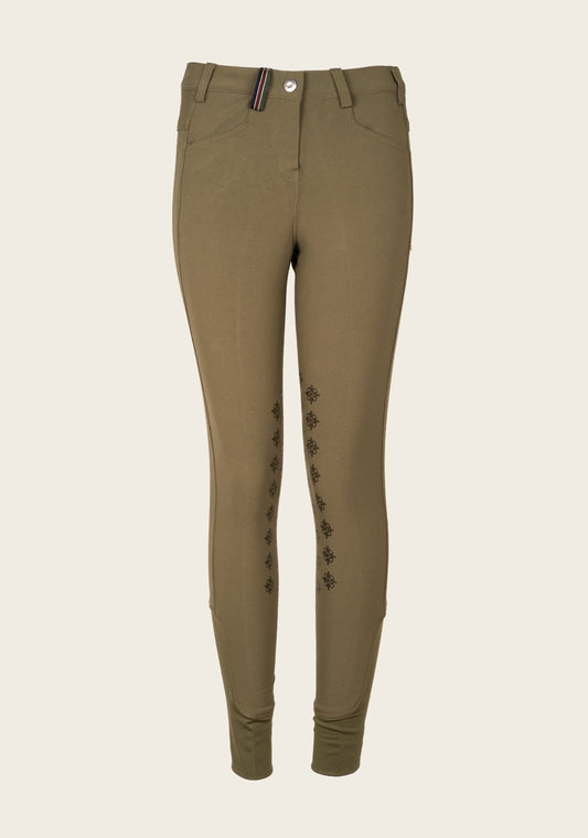 Espoir - Coquet Dusky Green Knee Patch Bamboo Breeches