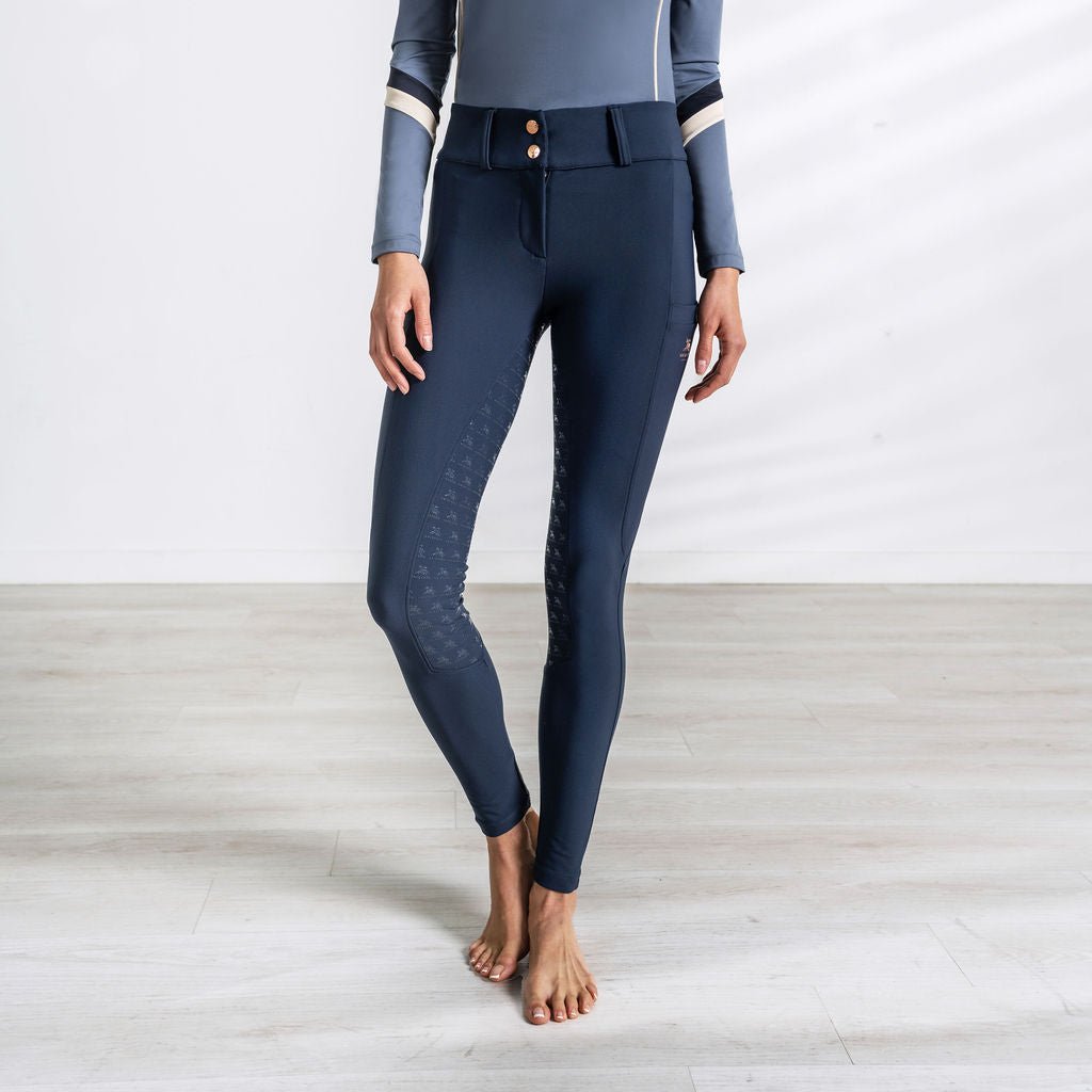 Uniqcorn Exceptionnel Dressage Training Breeches "Prussian Blue" - Full Seat