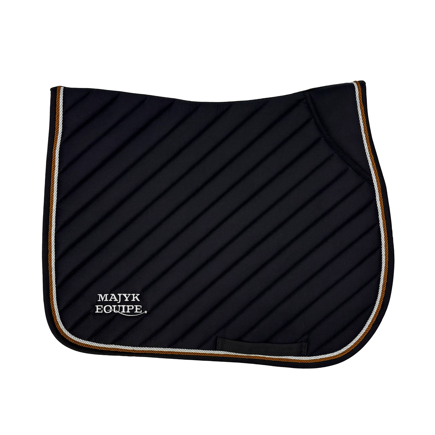 Majyk Equipe - Black Cotton Oblique Euro Saddle Pad