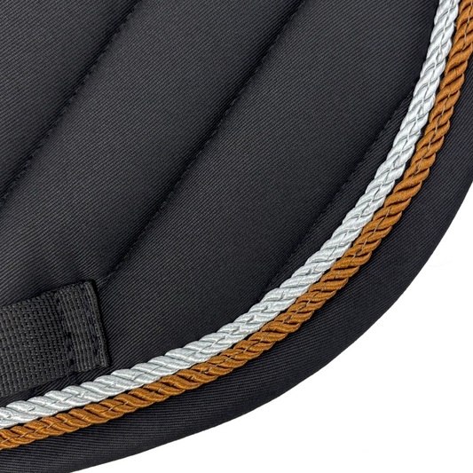 Majyk Equipe - Black Cotton Oblique Euro Saddle Pad
