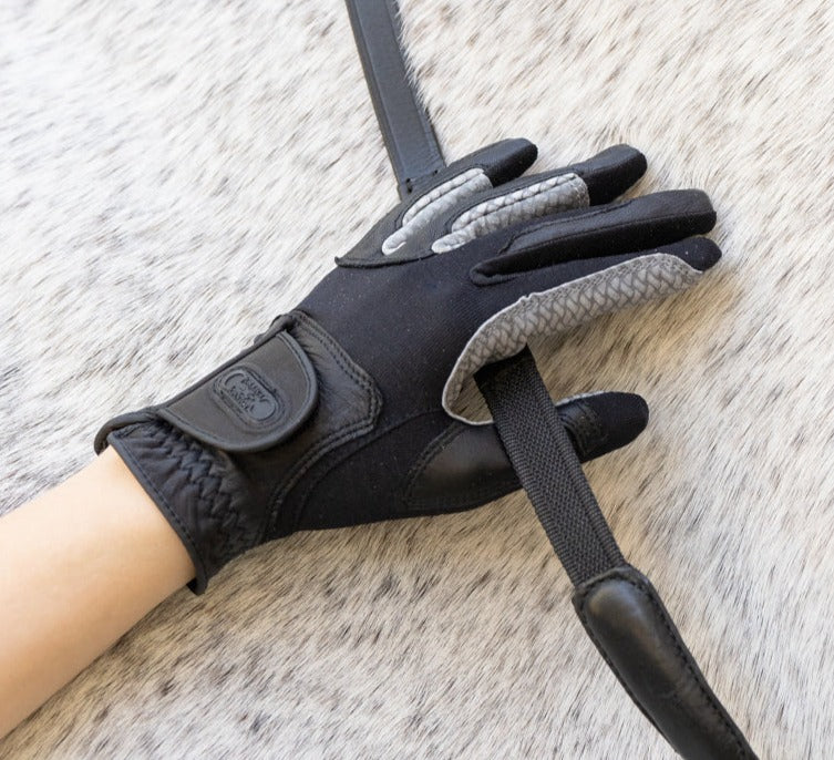 Correct Connect - Oil-Tac Copper Tech™️ Leather Premium Riding Glove in Black
