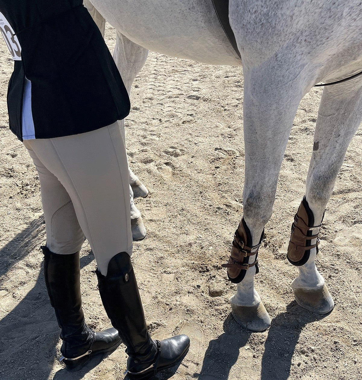 Majyk Equipe - Leather Equitation Tendon Boot with Impact Protective Removable Liners (Buckle Closures)