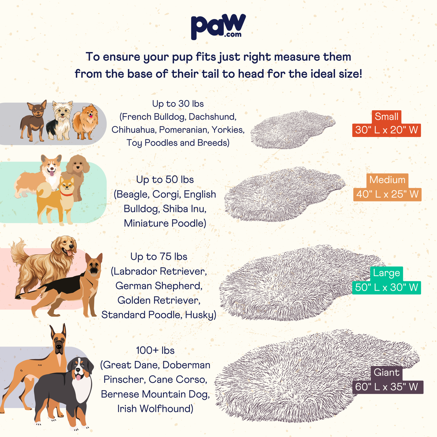 PupRug by Paw.com® Faux Fur Orthopedic Dog Bed - Curve Sable Tan