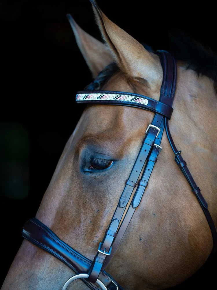 Grewal Equestrian - Cologne Snaffle Bridle with Beaded Browband
