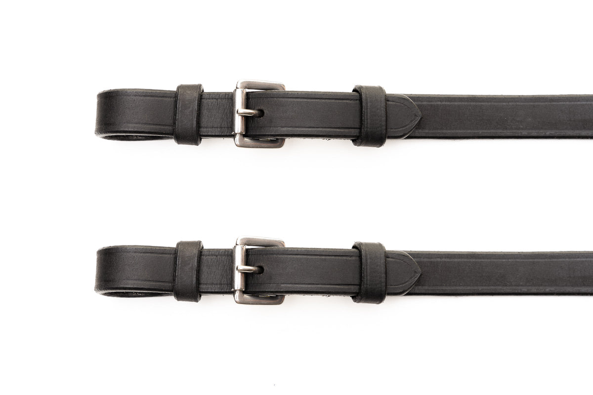 Correct Connect - Sure Grip Rubber Reins with 4" Rein Stops-Superb Slim Rubber Woven Grip