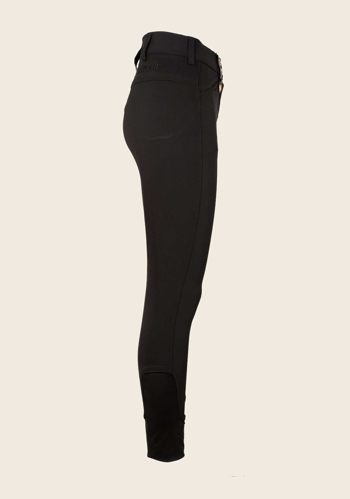 Espoir  - Coquet High Waist Coolmax Black Knee Patch Breeches