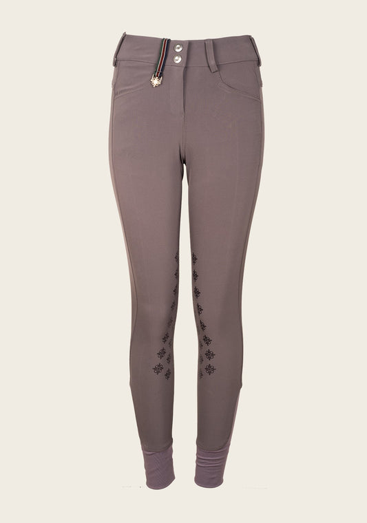 Espoir - Coquet High Waist Coolmax Poppyseed Knee Patch Breeches