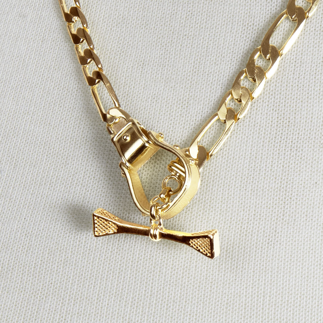Urban Equestrian - Cortina - Cuban Chain Western Stirrup Bracelet in Gold