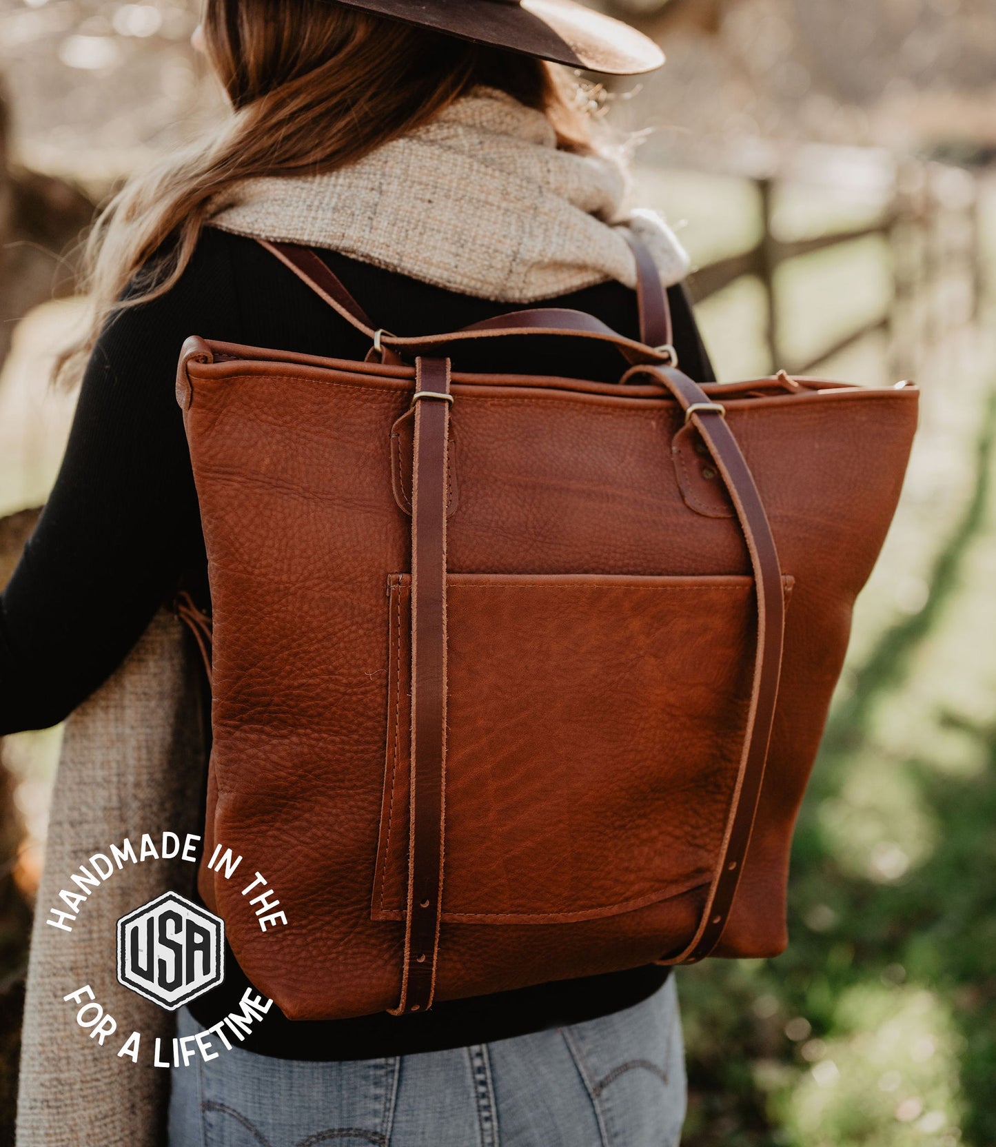 The Local Branch - Leather Crossroads Backpack Tote – USA Made