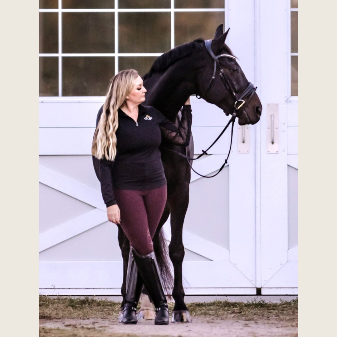 Dressage Queen Dream - Burgundy Silicone Grip Breeches with Belt Loops