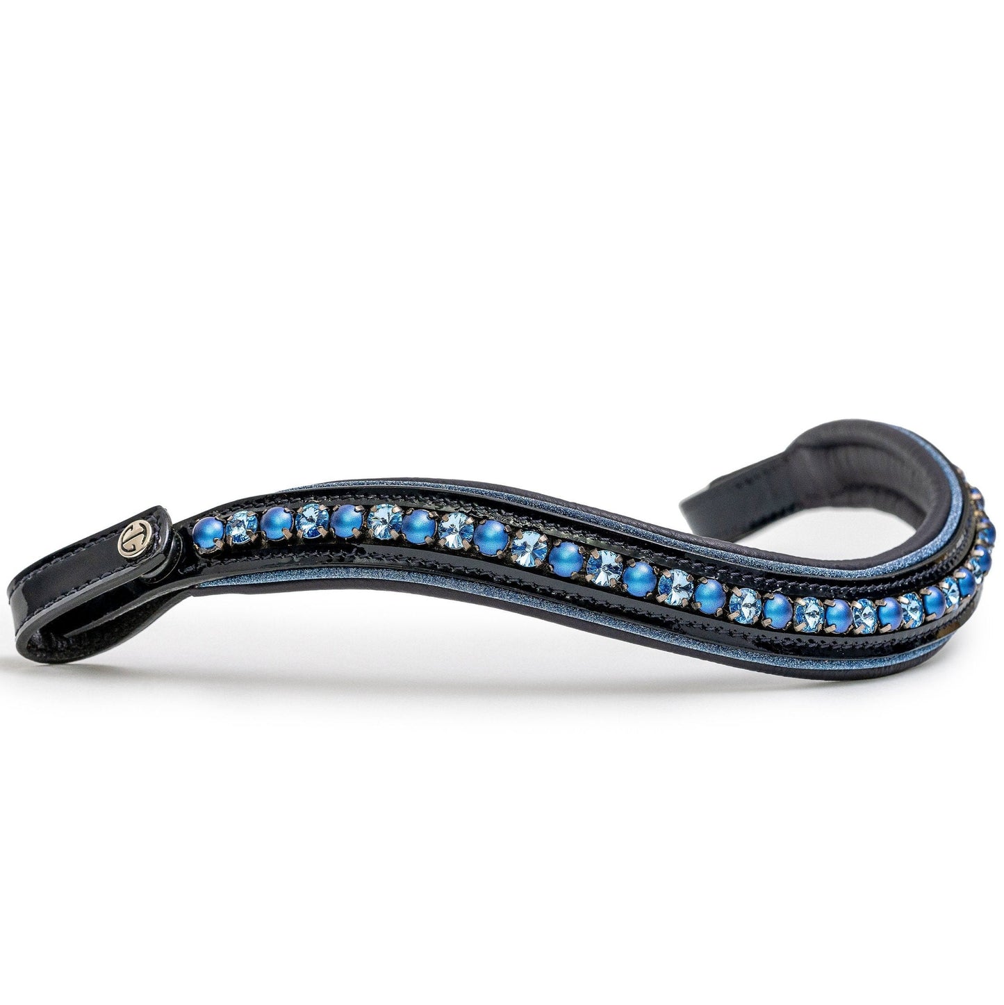 Halter Ego - The Bluebell - Navy Patent Leather Snaffle Bridle with REMOVABLE FLASH