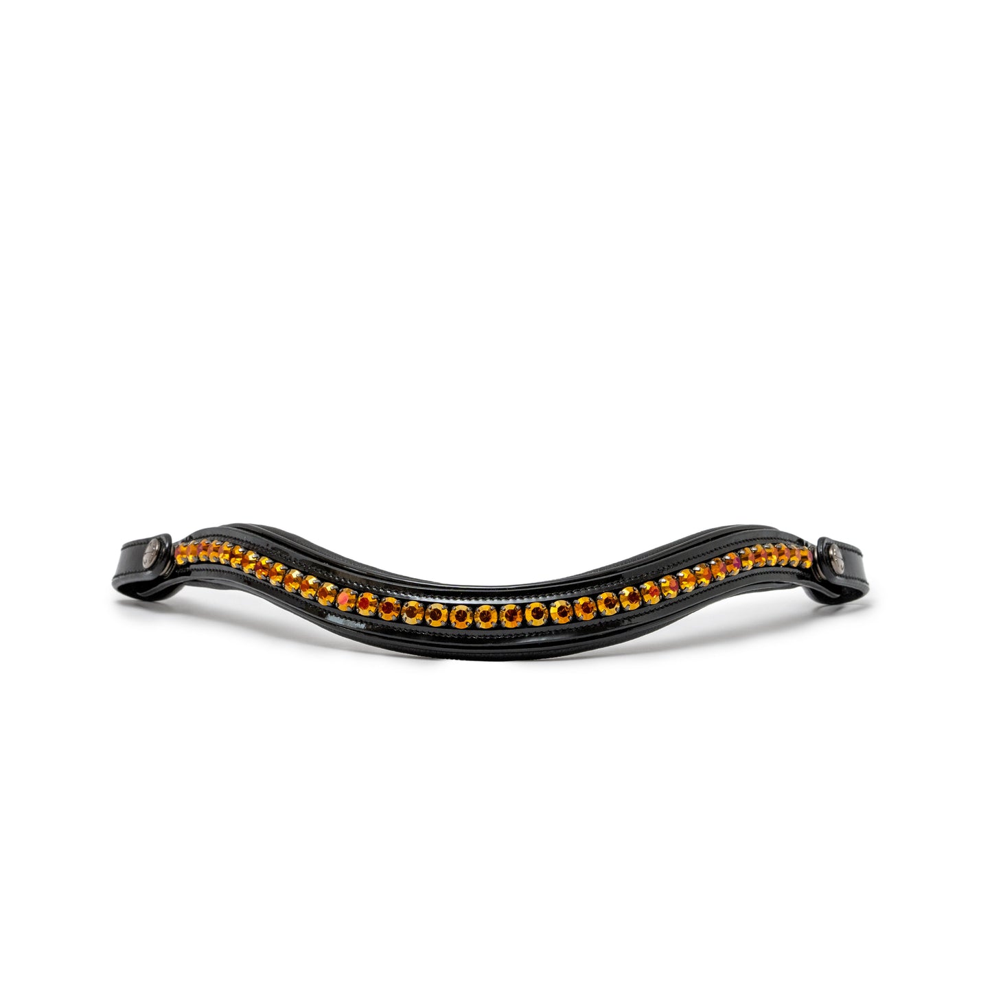 Halter Ego - The Umbria Rolled Black Patent Leather Double Bridle