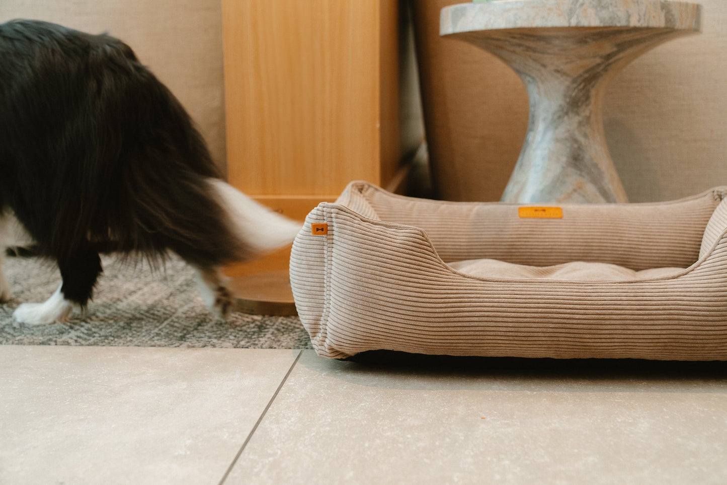 Chester & Lee Fancy Corduroy Sleeper Dog Bed Taupe