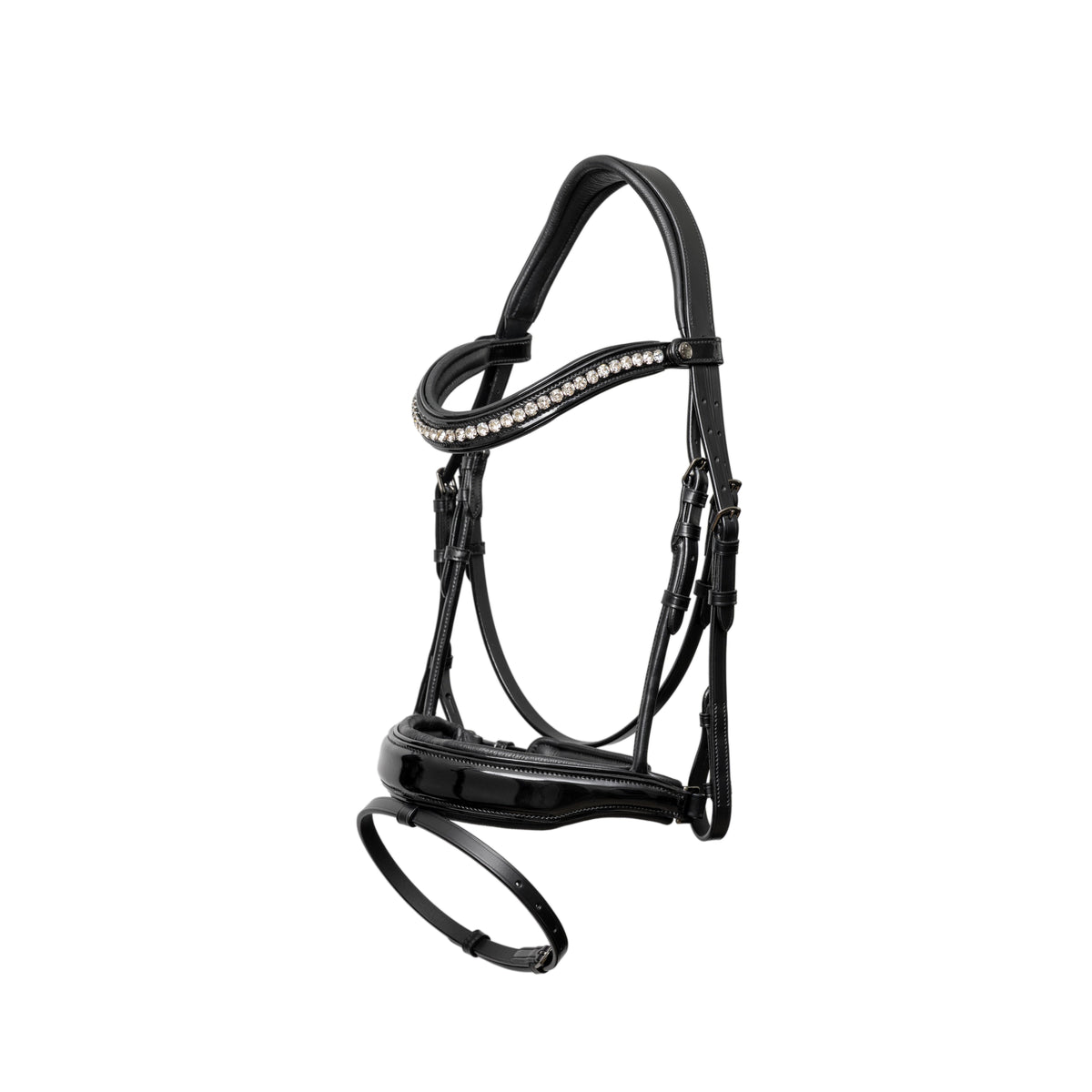 Halter Ego - Valentina Black Patent Sparkle Snaffle Bridle