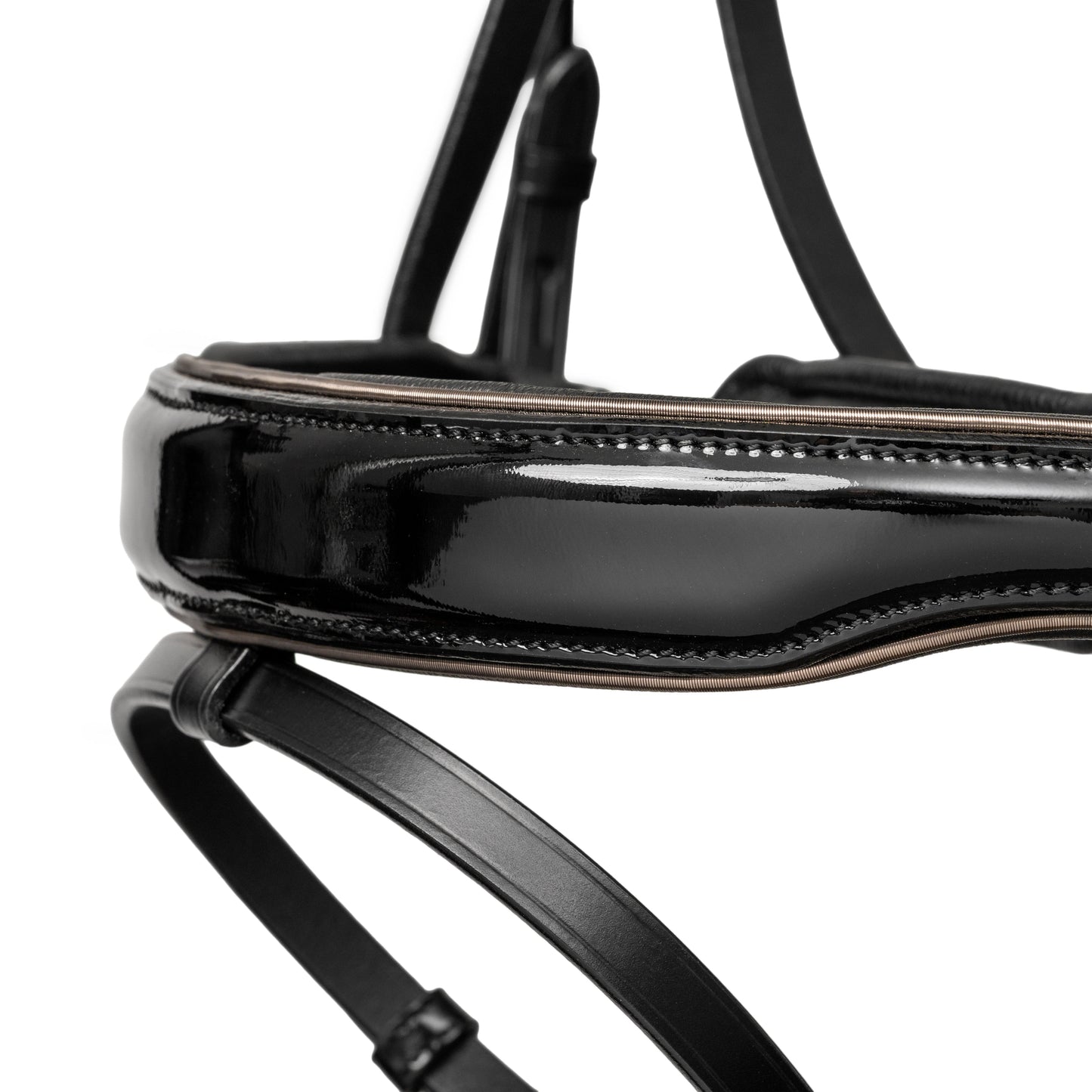 Halter Ego - Ocala Black Patent Leather Snaffle Bridle With Removable Flash