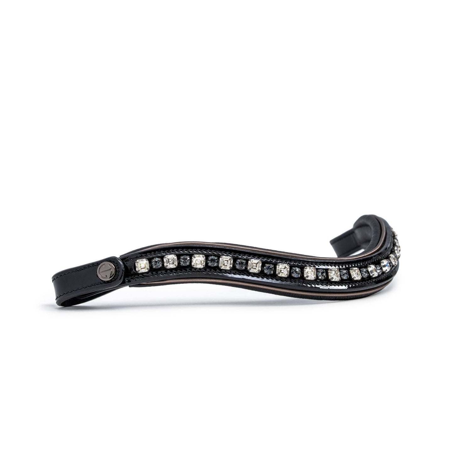 Halter Ego - Ocala Black Patent Leather Snaffle Bridle With Removable Flash