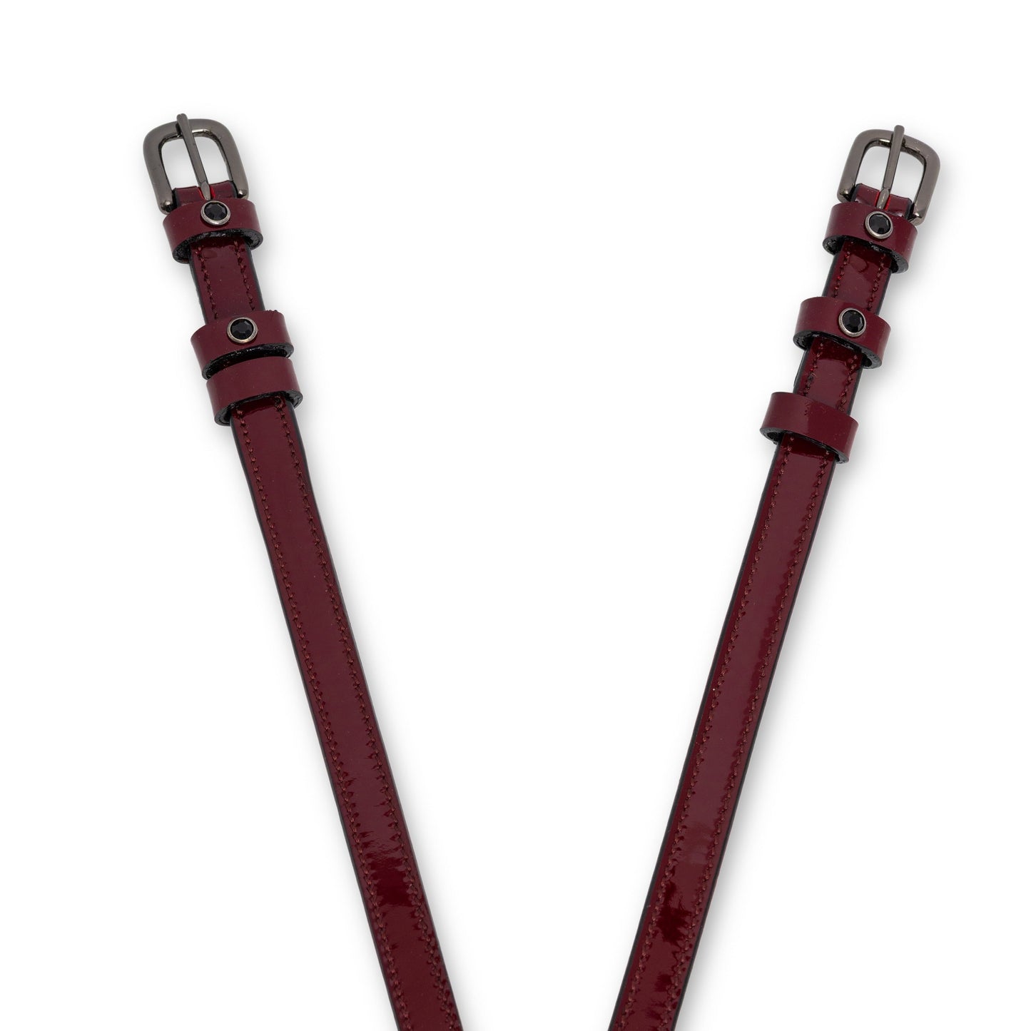 Halter Ego - Hayworth Burgundy Patent Leather Spur Straps