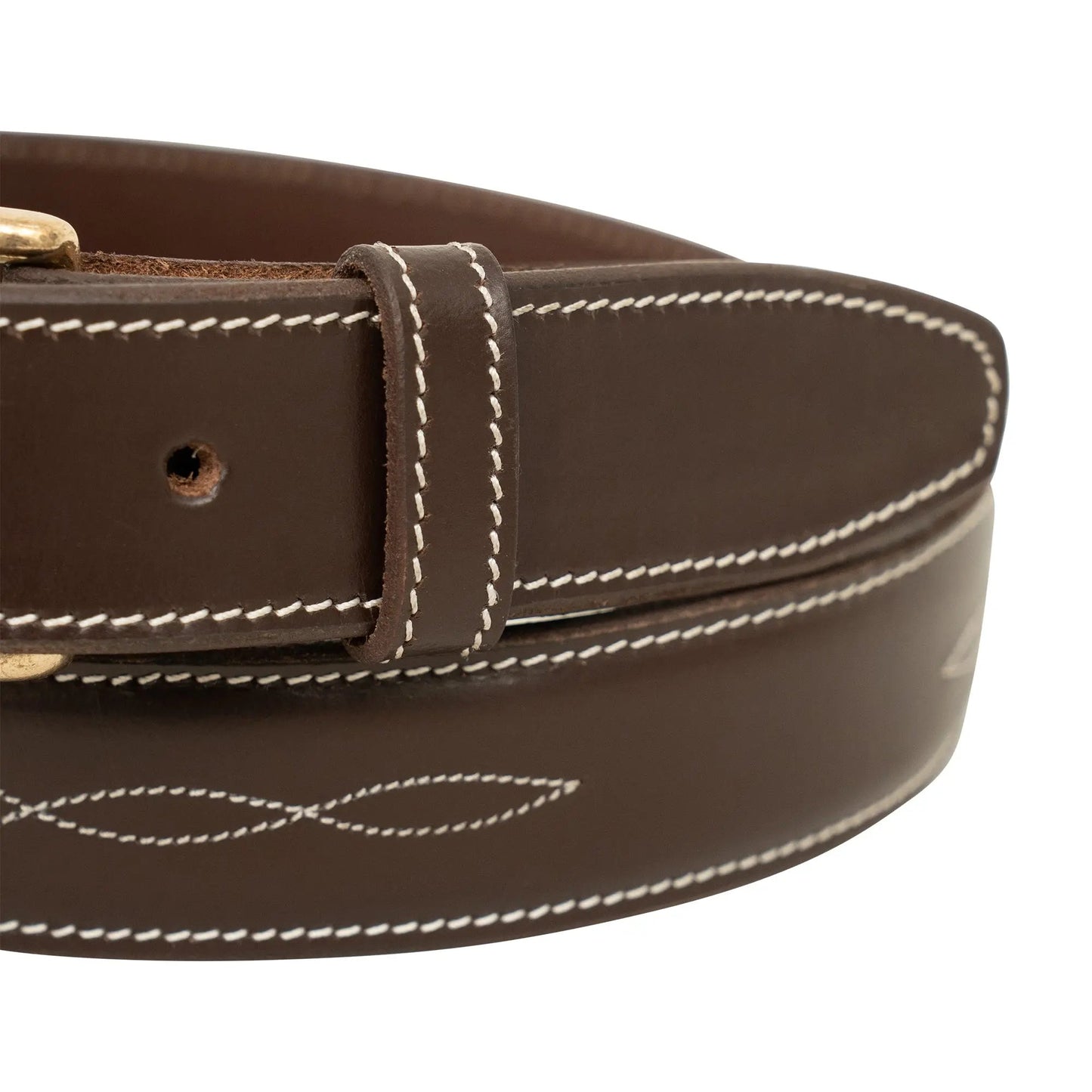 Huntley Equestrian Fancy Stitched Ladies  1.5" Inch wide belt, Brown