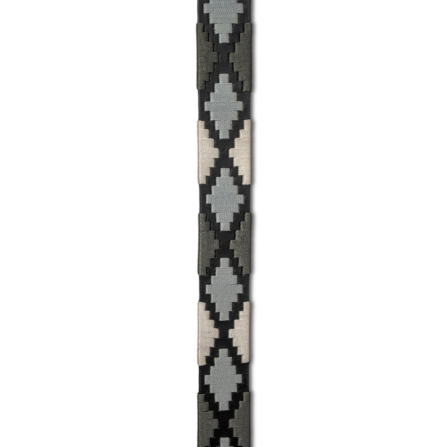 Halter Ego - Sierra Blanca  -Gunmetal Grey, Silver & Pearl Black Leather Polo Belt