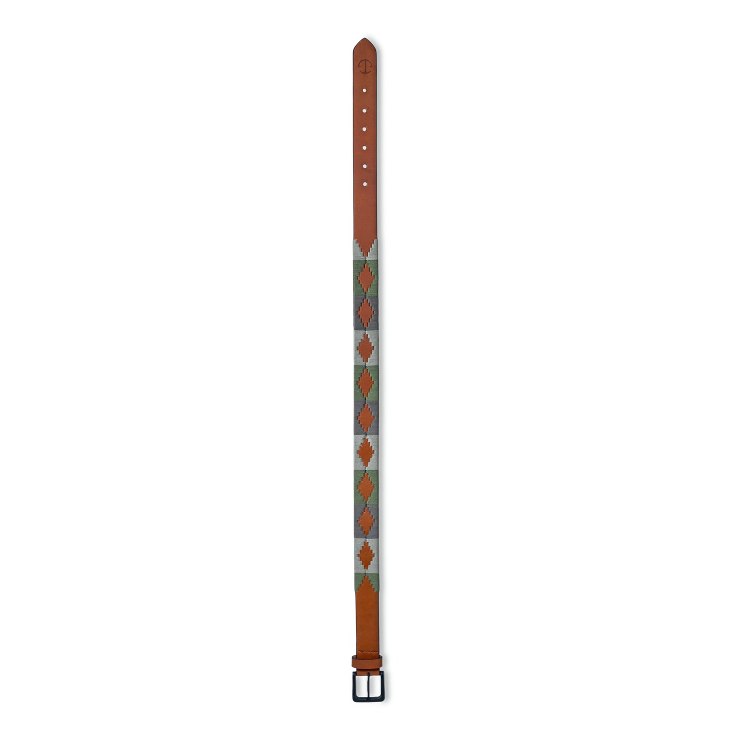 Halter Ego - El Valle  - Sage Green, Willow & Silver Cognac Leather Polo Belt