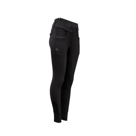 Halter Ego - Evolution Mystique Full Seat Breeches - Smoky Black with Gunmetal - HIGH WAISTED