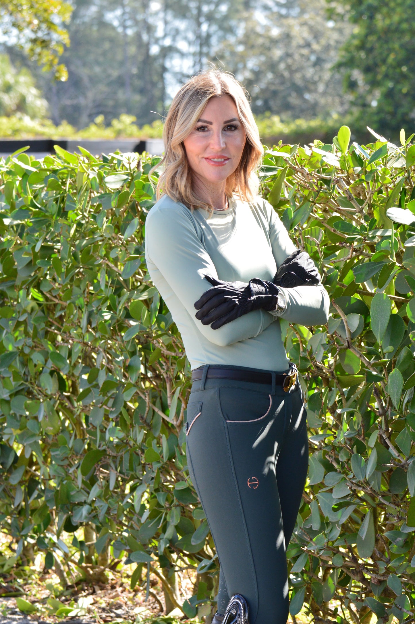 Halter Ego - Evolution Full Seat Breeches - Spruce & Rose Gold