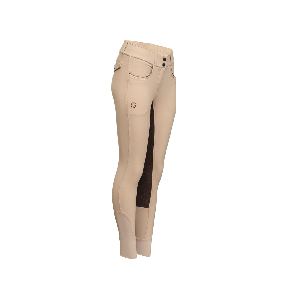 Halter Ego - Evolution Contrast Full Seat Breeches - Dull Gold & Black Coffee Seat