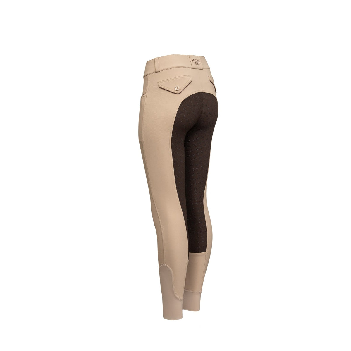 Halter Ego - Evolution Contrast Full Seat Breeches - Dull Gold & Black Coffee Seat