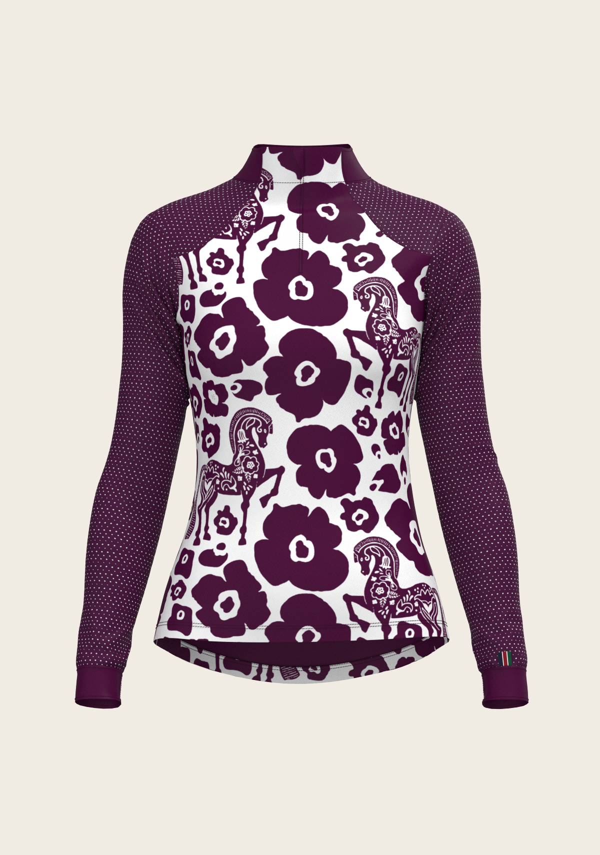 Espoir - Mulberry Splash Sport Mesh Quarter Zip Sun Shirt