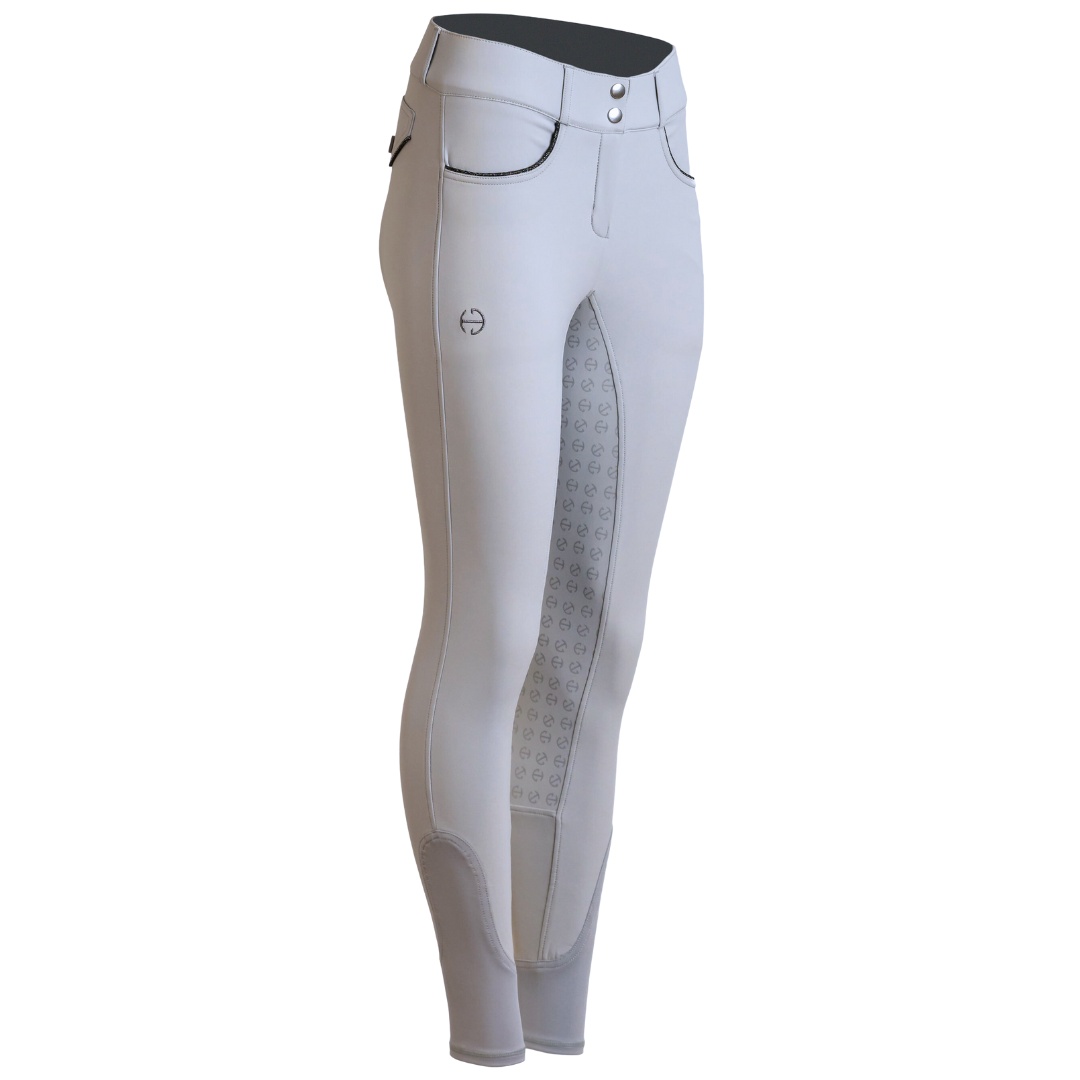 Halter Ego - Evolution Mid Waist Full Seat Breeches - Light Alloy Gray