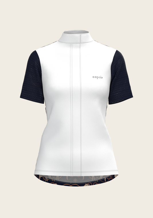 Espoir - Roped Horses on Navy Short Sleeve Show Shirt