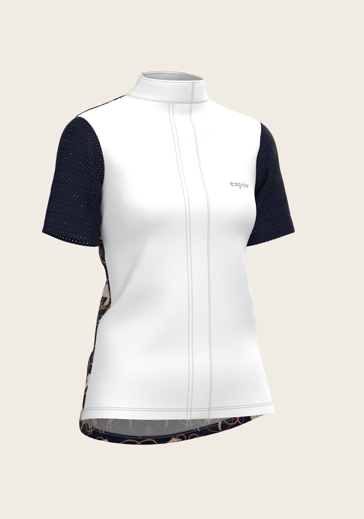 Espoir - Roped Horses on Navy Short Sleeve Show Shirt