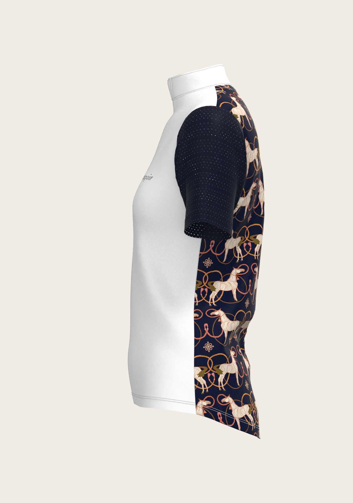 Espoir - Roped Horses on Navy Short Sleeve Show Shirt